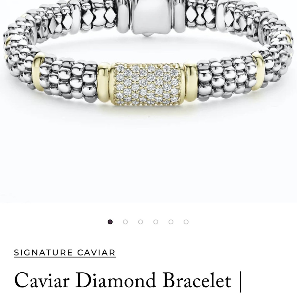 LAGOS Caviar Diamond Bracelet in Silver and Gold